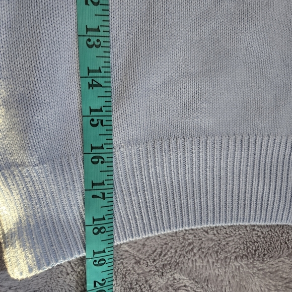 ZARA Light Blue Beaded Short Sleeve Sweater. Size Small - Picture 9 of 9